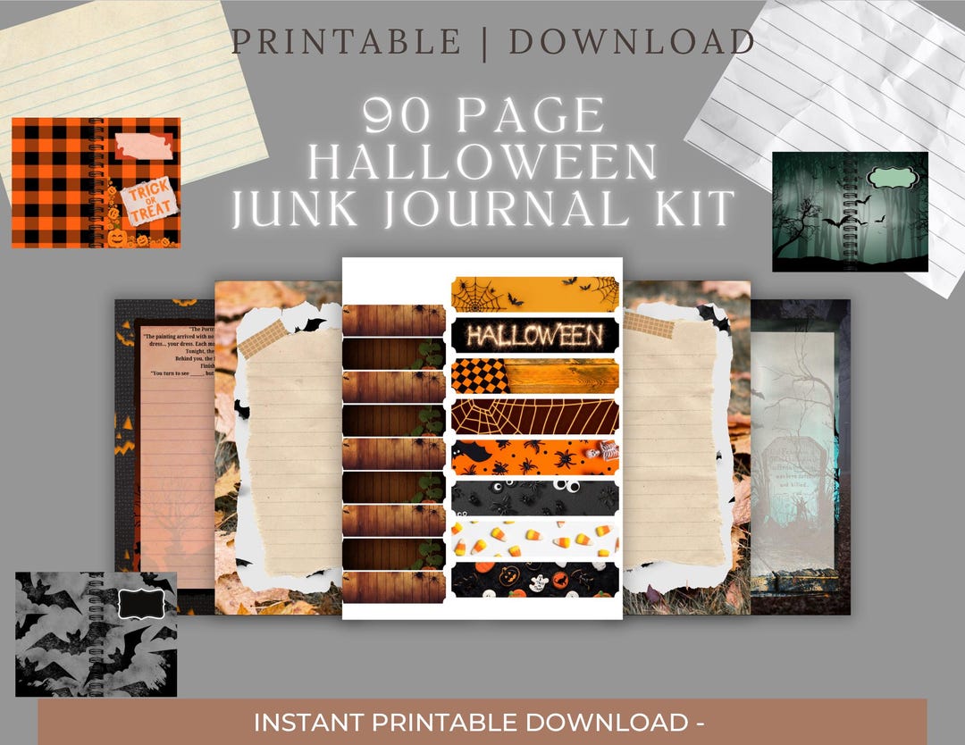 Haunted Halloween Junk Journal Kit: Spooky Vintage Ephemera (printable ...