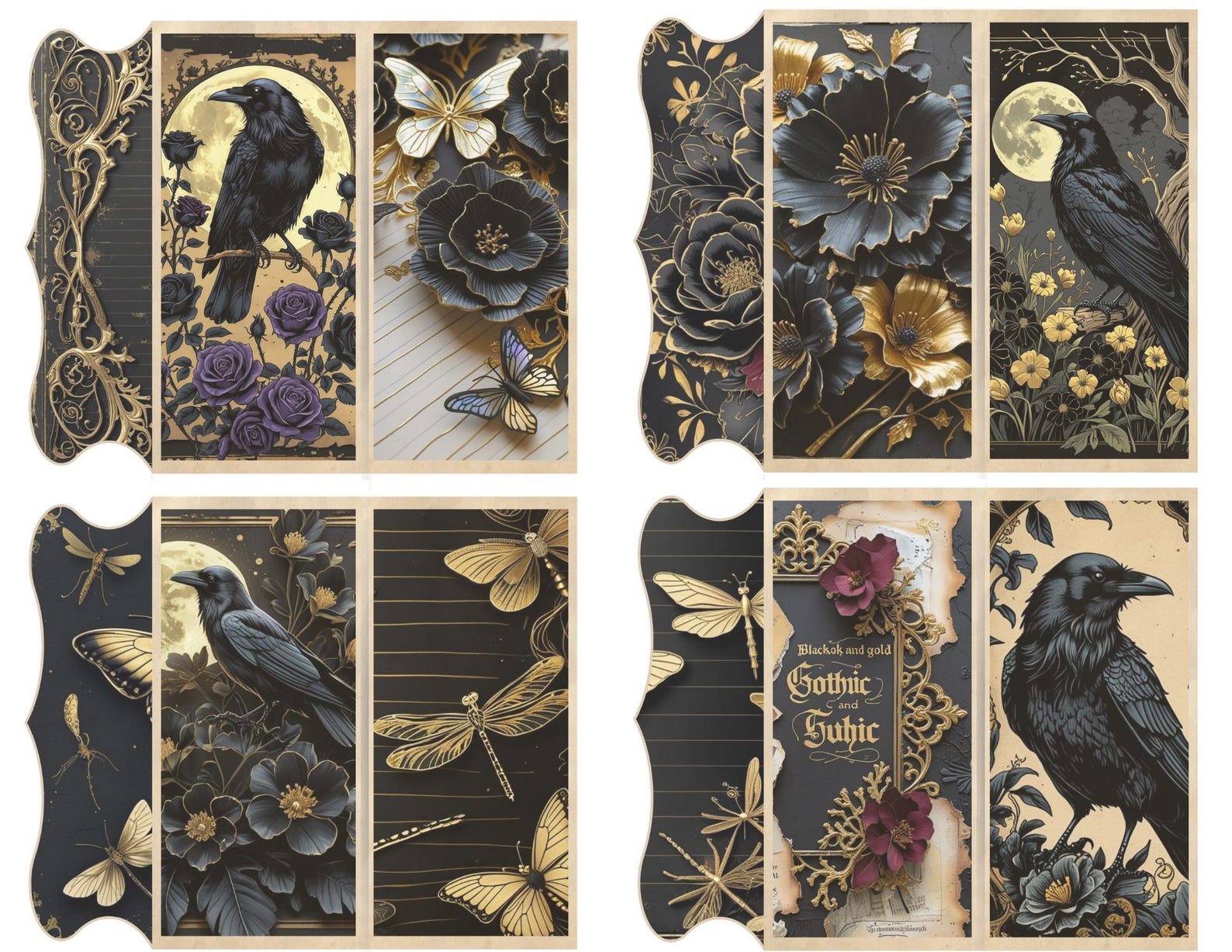 Gothic Folio Kit: Black & Gold Junk Journal, DIY Grimoire (PDF Download ...