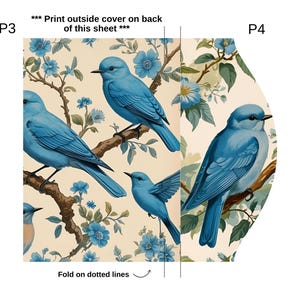 Soft Blue Bird Junk Journal Kit: Vintage Folio, Printable Ephemera (Digital Download
