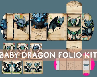 Baby Dragon Junk Journal Kit: Fantasy Ephemera, Printable Folio (PDF Download)