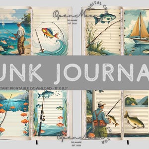 Vintage Fischer Junk Journal Kit: Nautische Scrapbook Ephemera (Digitaler Download PDF)