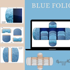 Blue Envelope Folio Journal Kit: Vintage Ephemera (300 DPI Digital Download