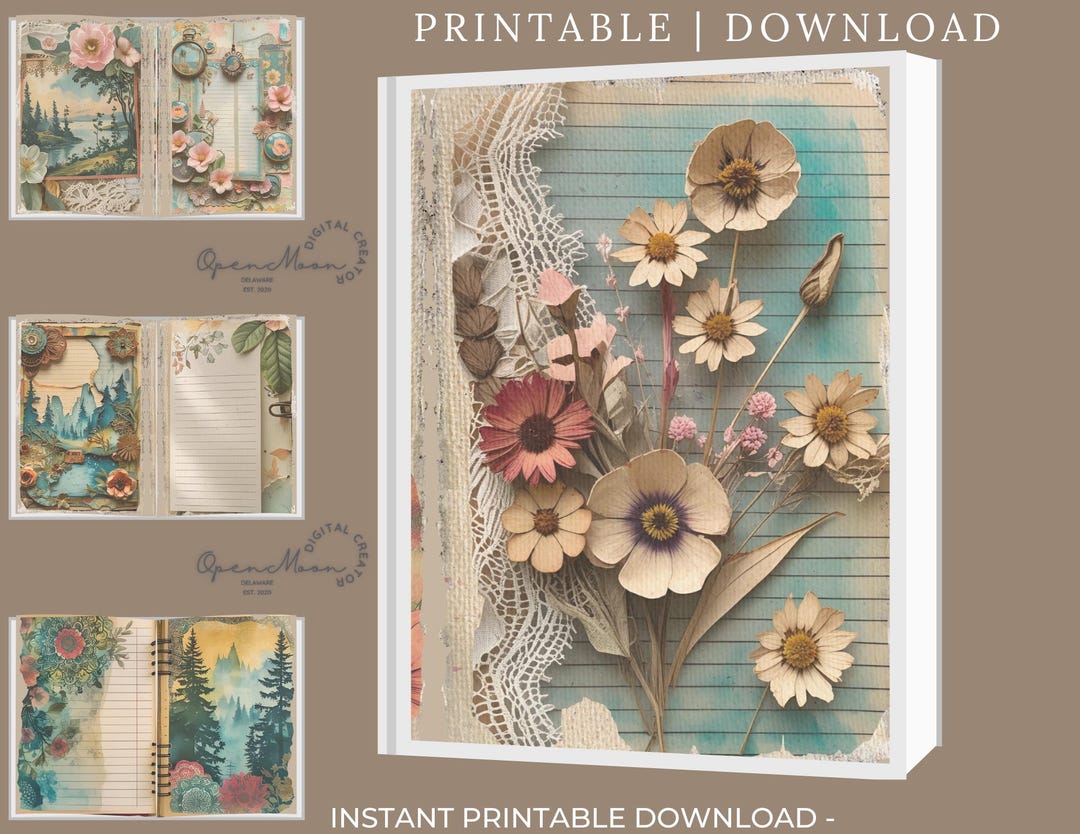 Vintage Boho Junk Journal Kit – 43-page Digital Download – Eclectic ...