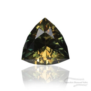 1.10ct Australian Yellow/Green Parti Sapphire Trillion Cut