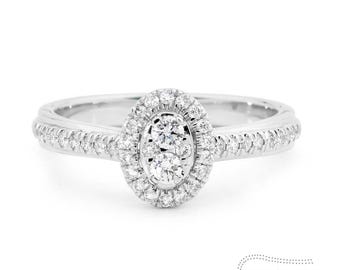 Anillo de diamantes blancos australianos Forest Argyle