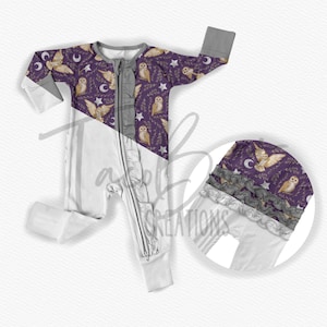 Convertible Ruffle Zippy Sleeper Mockup, baby pajama mock-up, Procreate customizable mock-up, Photoshop mock-up, realistic clothing mock-up