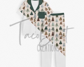 2 piece classic Pajama mock-up, realistic Procreate mock-up, realistic Photoshop mock-up, Photopea mockup