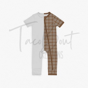 Short sleeve zippered romper mock-up, Procreate mock-up, realistic mock-up, baby romper mock-up, photoshop mockup