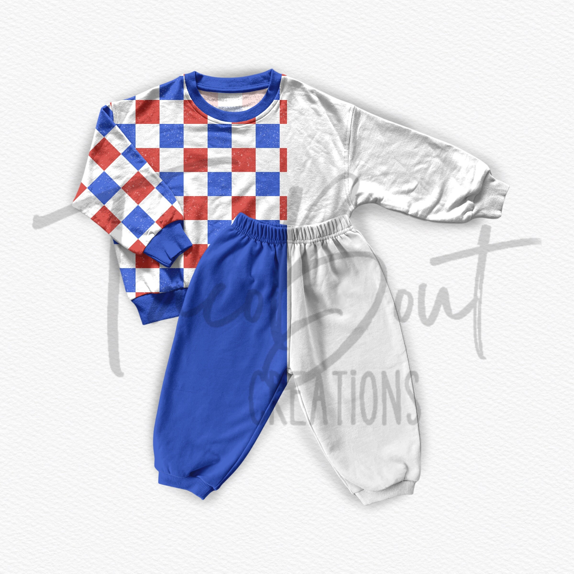 Kids jogger set mock-up template, realistic clothing mock-up template, Procreate mock-up template, Photoshop mock-up template
