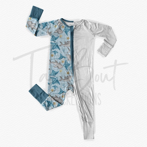 Convertible Zippy Sleeper Mockup, baby pajama mock-up, Procreate customizable mock-up, Photoshop mock-up, realistic clothing mock-up
