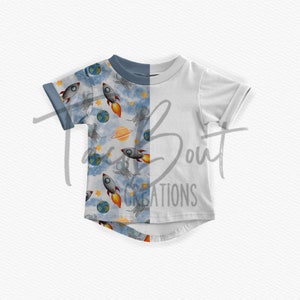 T-shirt with folded sleeves mock-up, toddler clothing mock-up, Procreate mock-up, Photoshop mock-up, realistic clothing mockup
