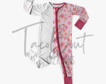 Convertible zippy Mockup, baby pajama mock-up, Procreate customizable mockup, Photoshop mock-up, realistic clothing mock-up, Photopea mockup