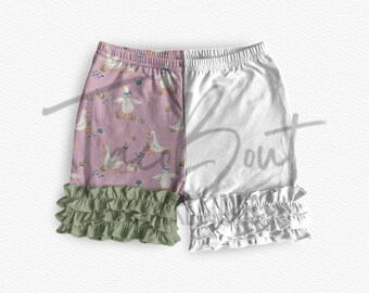 Ruffle Shorts mock-up, Procreate mock-up, Photoshop mock-up, realistic clothing mock-up, Photopea mockup