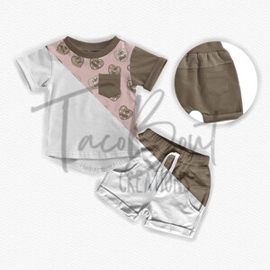 Pocket shirt and shorts mock-up, Procreate mock-up, Photoshop mock-up, realistic clothing mock-up, Photopea mockup