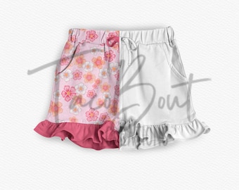 Ruffle Shorts mock-up, Procreate mock-up, Photoshop mock-up, realistic clothing mock-up, Photopea mockup