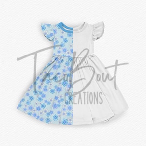 Basic flutter sleeve Twirl dress mock-up template, Procreate mock-up template, realistic clothing mock-up, Photoshop mockup, Photopea mockup