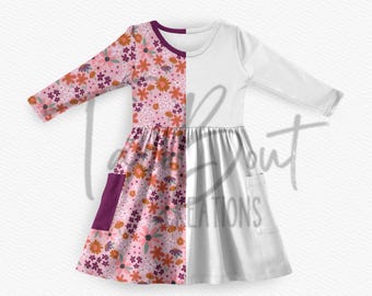Basic Pocket Dress Mock-Up Vorlage, Procreate Mock-Up Vorlage, realistisches Kleidungs Mock-Up, Photoshop Mock-Up Vorlage