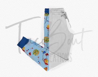 Adult joggers mock-up template, realistic clothing mock-up template, Procreate mock-up template, Photoshop mock-up template