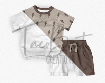 Shorts and crewneck mock-up, Procreate mock-up, Photoshop mock-up, realistic clothing mock-up