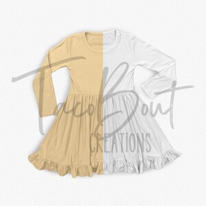Ribbed long sleeve Twirl dress mock-up template, Procreate mock-up template, Photoshop mock-up template, realistic clothing mock-up