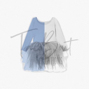 Tulle dress mock-up template, tutu dress mock-up, Photoshop mock-up, Procreate mock-up, realistic clothing mock-up template