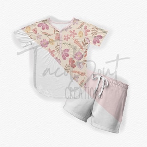 Shirt and shorts set pajama mock-up, realistic mock-up, Photoshop mockup, Procreate mock-up, customizable mock-up