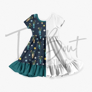 Twirl dress mock-up template, Procreate mock-up template, Photoshop mock-up template, realistic clothing mock-up
