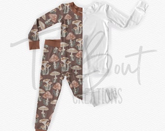 2 piece Pajama mock-up, realistic Procreate mock-up, realistic Photoshop mock-up, long sleeve pajama mock-up, customizable clothing mock-up