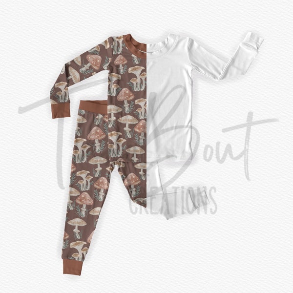 2 piece Pajama mock-up, realistic Procreate mock-up, realistic Photoshop mock-up, long sleeve pajama mock-up, customizable clothing mock-up