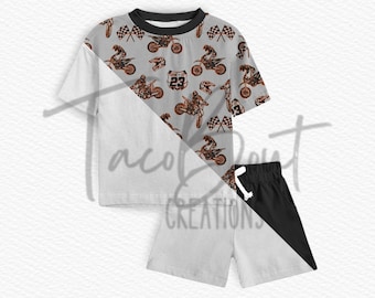 Slouchy shirt and shorts set mock-up, Procreate mock-up, Photoshop mock-up, realistic clothing mock-up, Photopea mockup