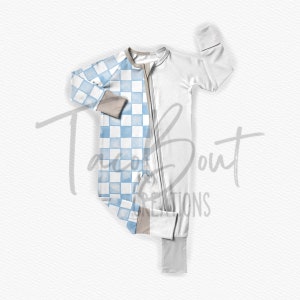 Convertible Zippy Sleeper Mockup, baby pajama mock-up, Procreate customizable mock-up, Photoshop mock-up, realistic clothing mock-up, v. 2