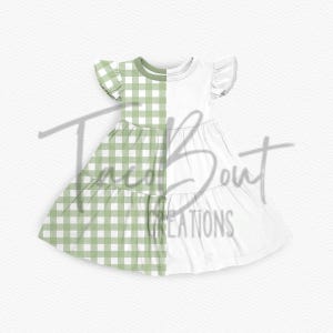 Tiered flutter Twirl dress mock-up template, Procreate mock-up template, realistic clothing mock-up, Photoshop mockup