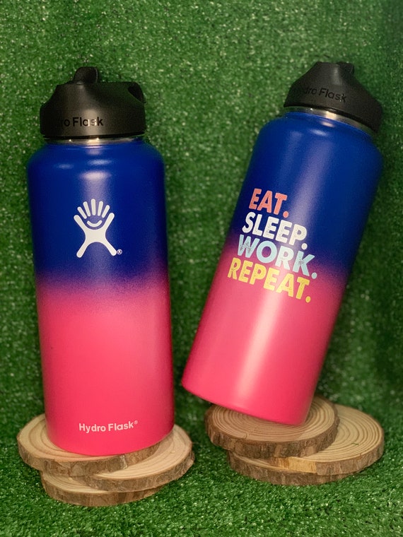 OMBRE Edition Hydro Flask 32oz With [eat Sleep Work Repeat] Logo *AVAILABLE  in Different Ombre Color Combo Bottle Wide Mouth Straw Lid - Etsy