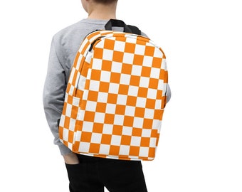 Tennessee Backpack Orange and White Checkerboad Vols Minimalist