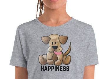 Puppy Dog Happiness Youth Short Sleeve T-Shirt- Kids dog shirt, puppy dog shirt, kid gift