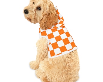 Orange Checkered Pet Hoodie