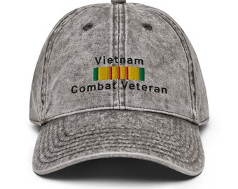 Vietnam Combat Veteran Vintage Cotton Twill Cap