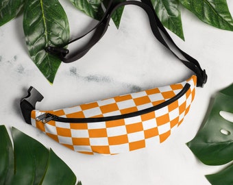 Tennessee Fanny Pack Orange and White Checkerboad