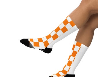 Tennessee Basketball Socks Orange & White Checkerboad