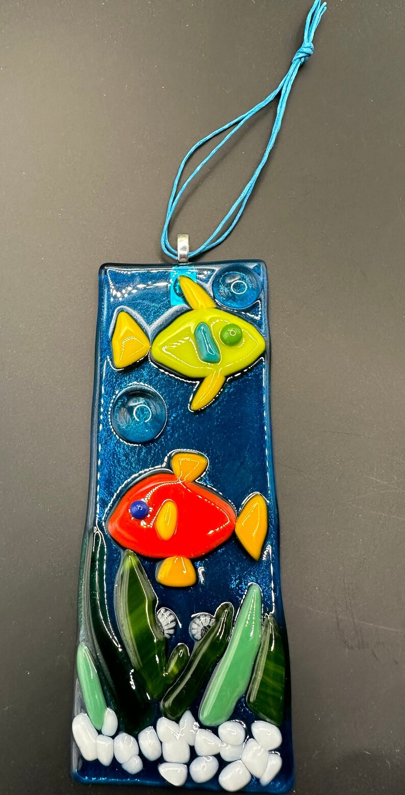 Image showcasing Fused Glass Underwater Fish Ornament / Suncatcher - Etsy