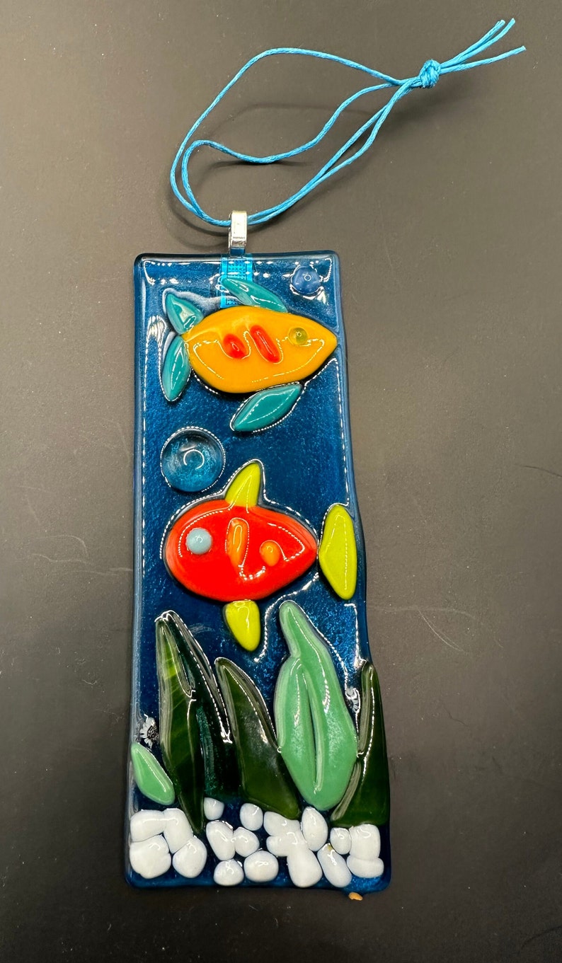 Curated visual reference: Gallery Detail: Fused Glass Underwater Fish Ornament Suncatcher