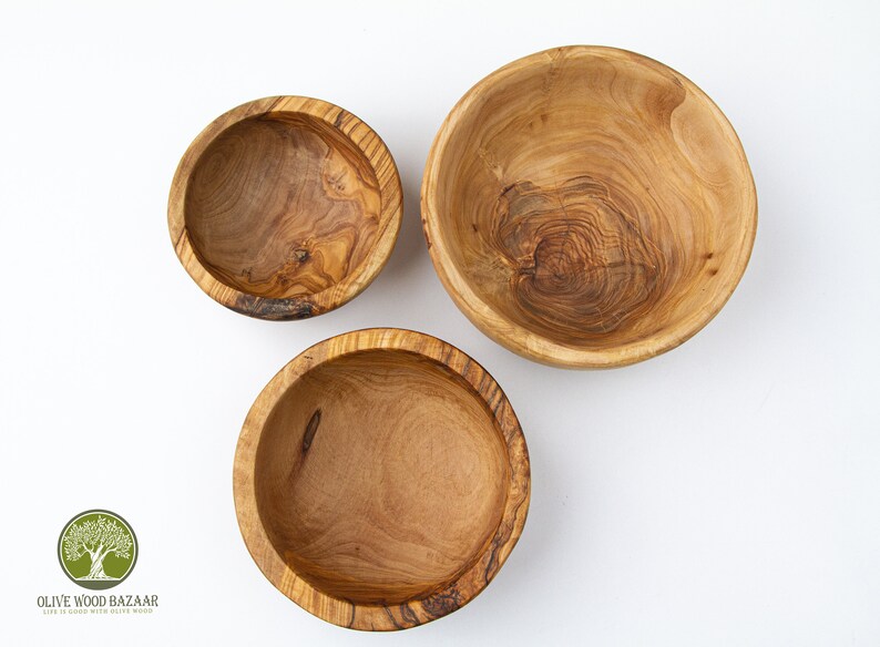 Olive Wooden Bowls Handmade Fruit Bowls Salad Bowl Set of 3 Etsy