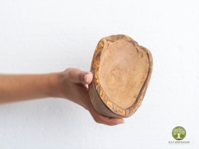 Olive Wooden Bowls Handmade,Set of 3 Wooden Bowls handmade from Olive Wood, small to medium sizes image 5