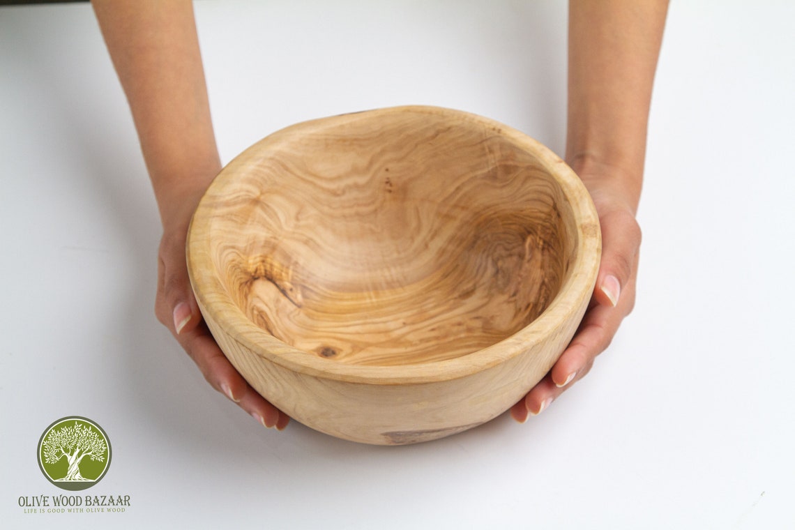 Olive Wooden Bowls Handmade Fruit Bowls Salad Bowl Set of 3 Etsy