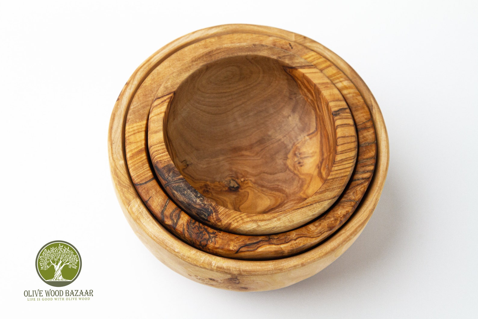 Olive Wooden Bowls Handmade Fruit Bowls Salad Bowl Set of 3 Etsy