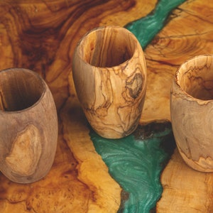 Wooden Mug handmade from Olive Wood, Wooden Cup Handmade for Warm or Cold Liquids, Wooden Pencil Holder image 8