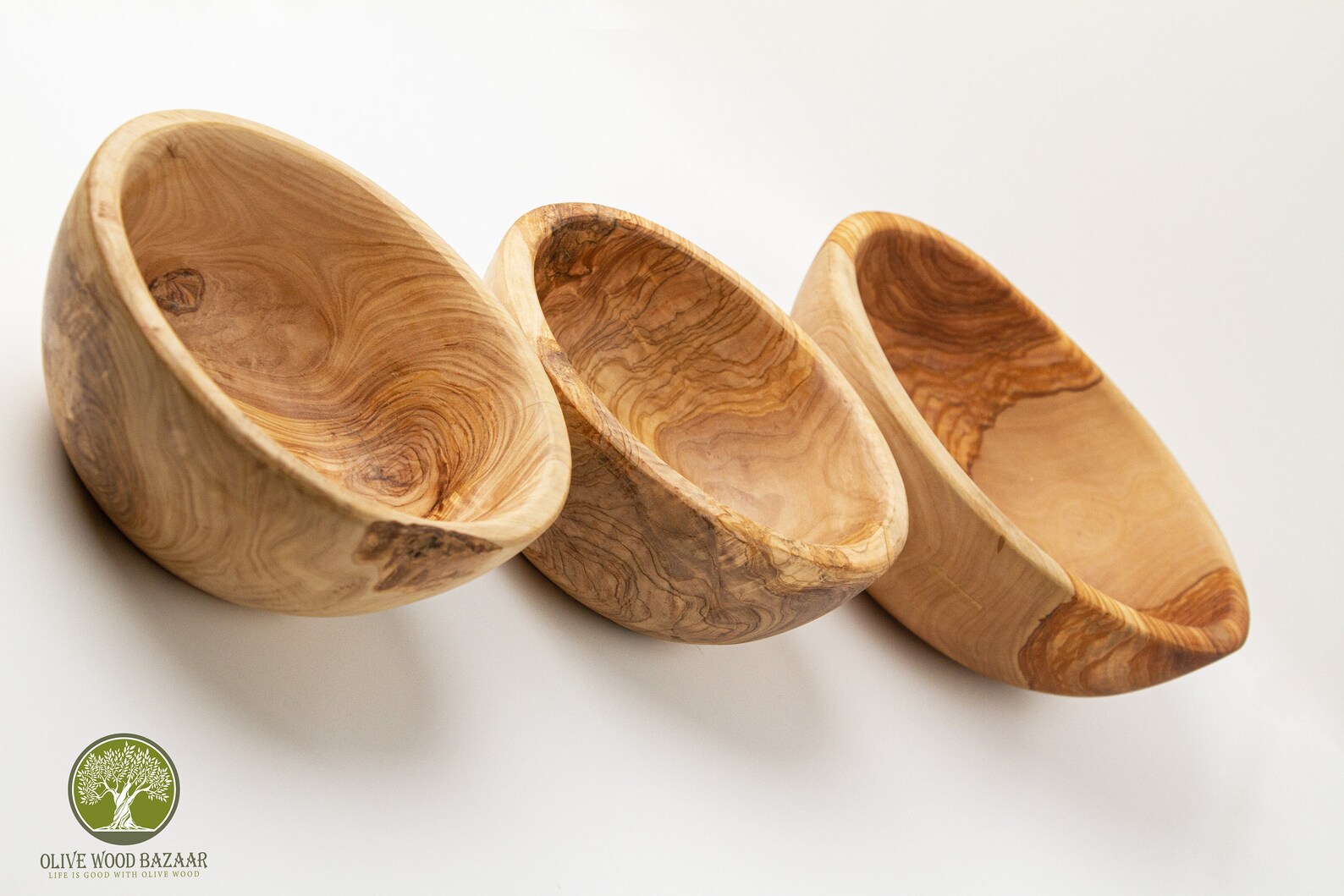 Olive Wooden Bowls Handmade Fruit Bowls Salad Bowl Set of 3 Etsy