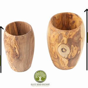 Wooden Mug handmade from Olive Wood, Wooden Cup Handmade for Warm or Cold Liquids, Wooden Pencil Holder image 10