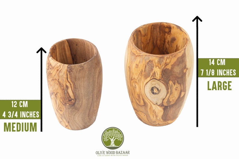 Wooden Mug handmade from Olive Wood, Wooden Cup Handmade for Warm or Cold Liquids, Wooden Pencil Holder image 10