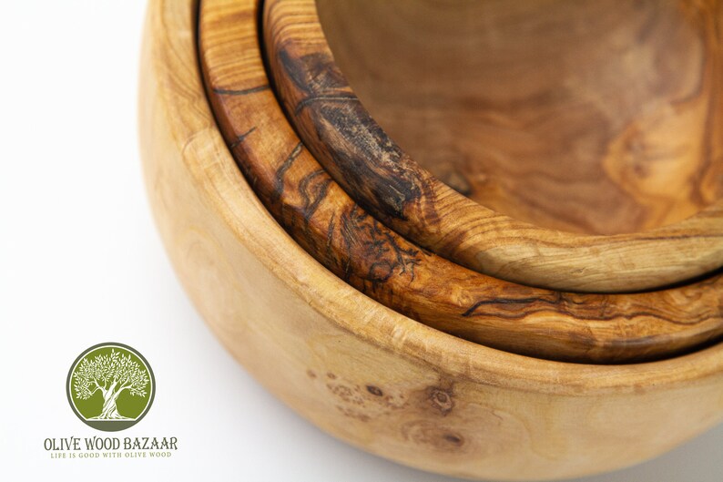Olive Wooden Bowls Handmade Fruit Bowls Salad Bowl Set of 3 Etsy